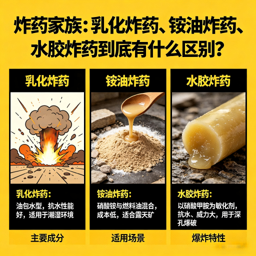 杭州炸药家族：乳化炸药、铵油炸药、水胶炸药到底有什么区别？